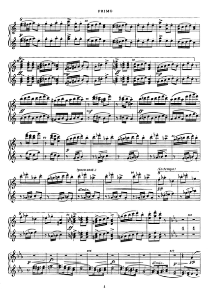 Dvorak Slavonic Dance, Op.72, No.7, for piano duet, PD897