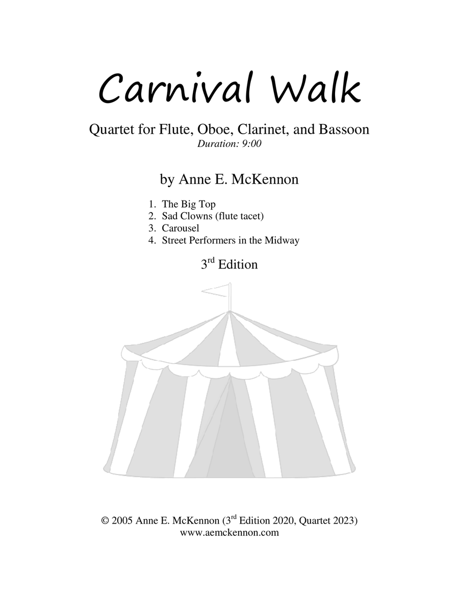 Carnival Walk (Fl-Ob-Cl-Bsn) Woodwind Quartet scores gallery preview page 1