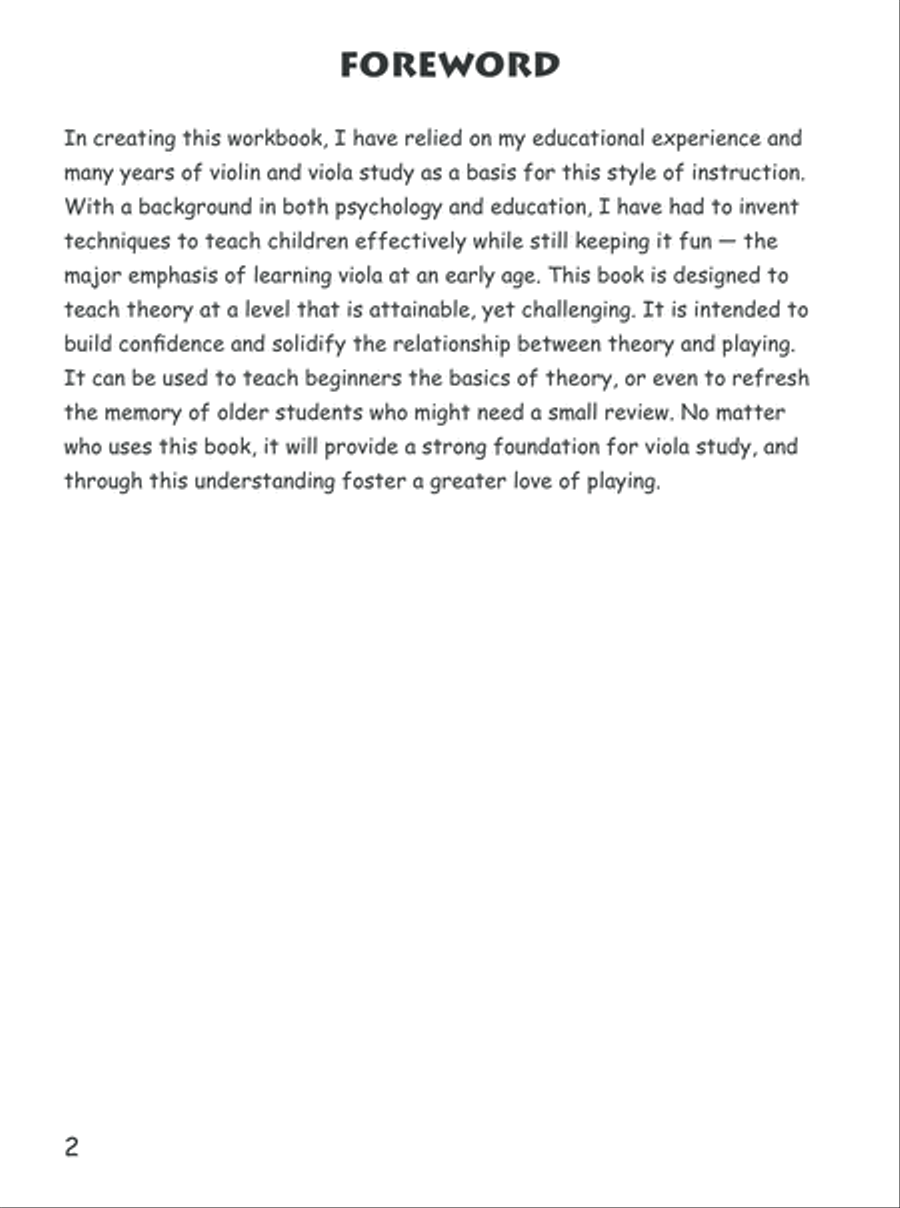Beginner Viola Theory for Children, Book One Viola Solo scores gallery preview page 3
