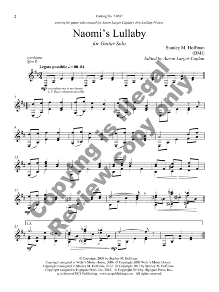 Naomi's Lullaby Naomi's Lullaby Guitar Solo scores gallery preview page 3