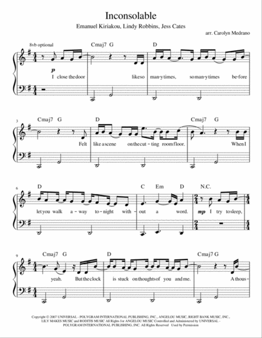 Inconsolable Voice scores gallery preview page 1