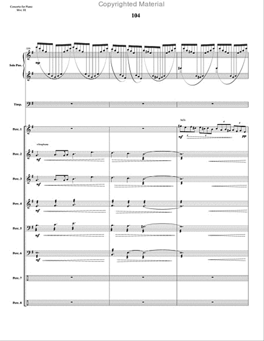 Concerto for Piano and Percussion Orchestra Percussion Ensemble scores gallery preview page 16