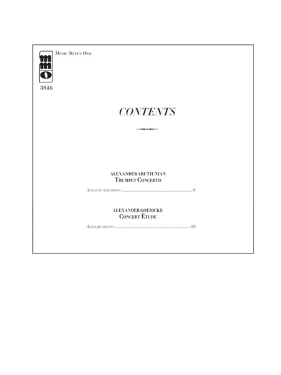 ARUTIUNIAN Concerto for Trumpet/Cornet & Concert Band / GOEDICKE Concert Etude Concert Band scores gallery preview page 2