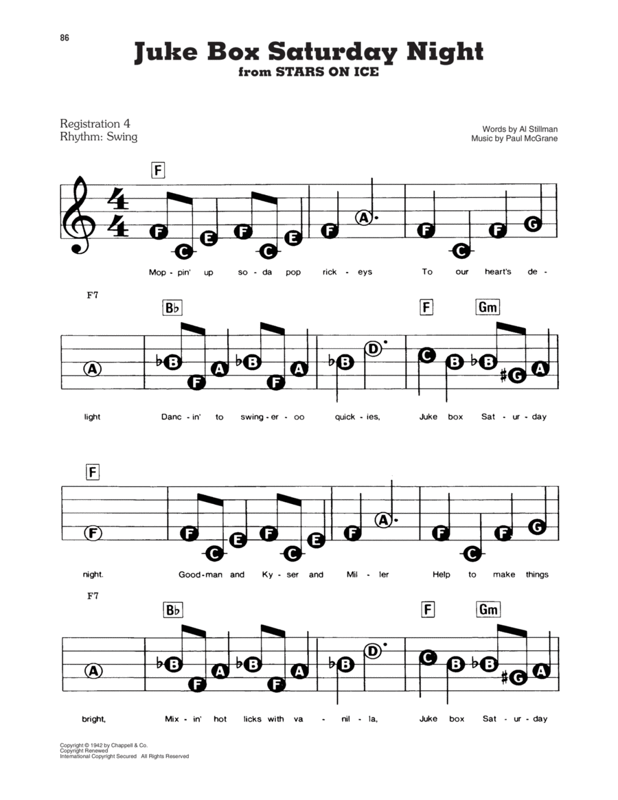 Juke Box Saturday Night Juke Box Saturday Night Electronic Keyboard scores gallery preview page 1