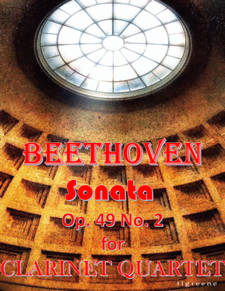 Book cover for Beethoven: Sonata Op. 49 No. 2 for Clarinet Quartet