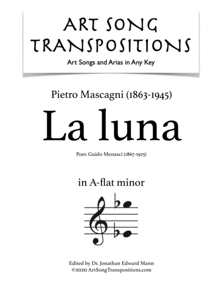 MASCAGNI: La luna (transposed to A-flat minor)