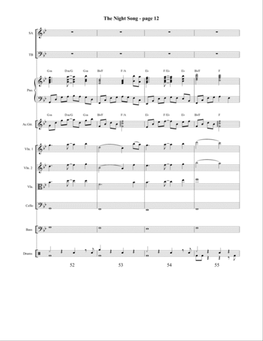 The Night Song 4-Part scores gallery preview page 13