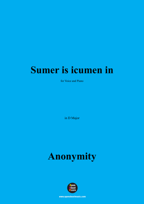Anonymous-Sumer is icumen in,in D Major