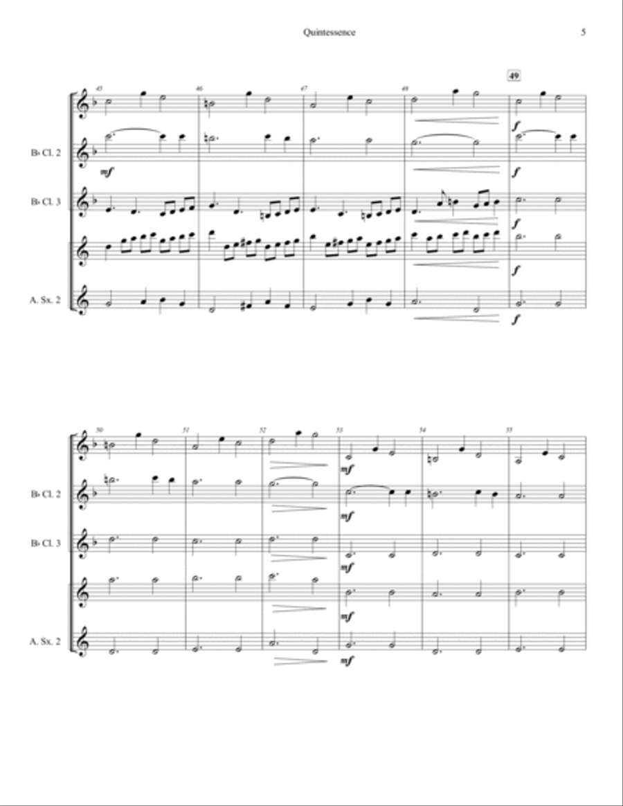 Quintessence (Woodwind Ensemble - Grade 3) Woodwind Quintet scores gallery preview page 5