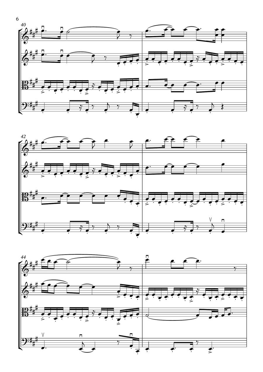 Dancing Queen String Quartet scores gallery preview page 6