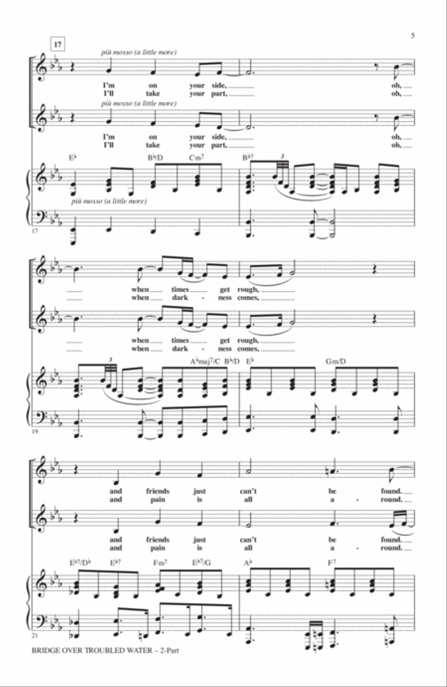 Bridge Over Troubled Water (arr. Roger Emerson) 2-Part scores gallery preview page 3