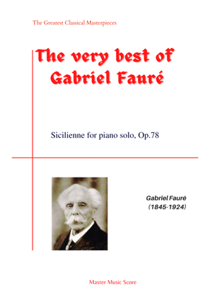 Book cover for Faure-Sicilienne for piano solo, Op.78