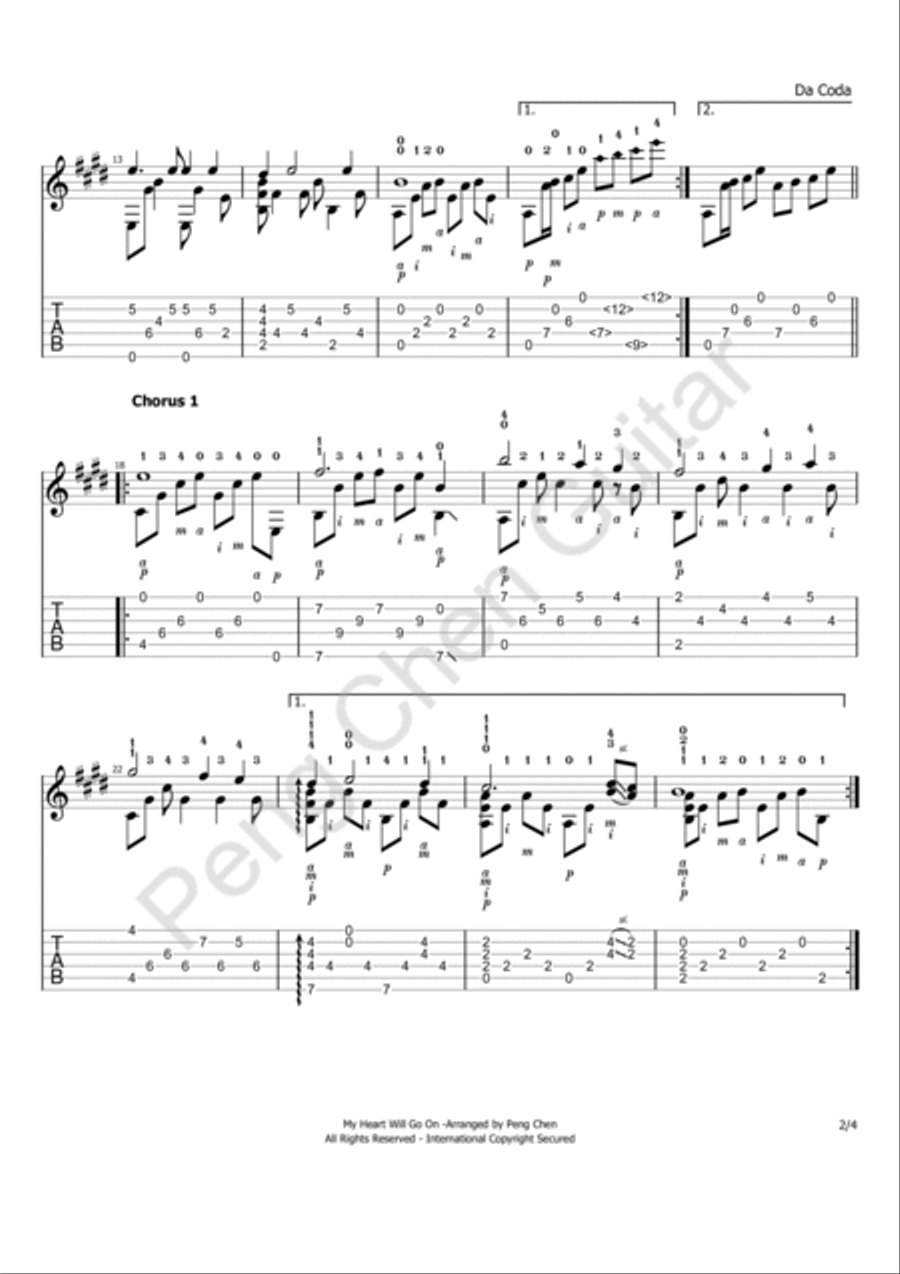 My Heart Will Go On (love Theme From 'titanic') Electric Guitar scores gallery preview page 2