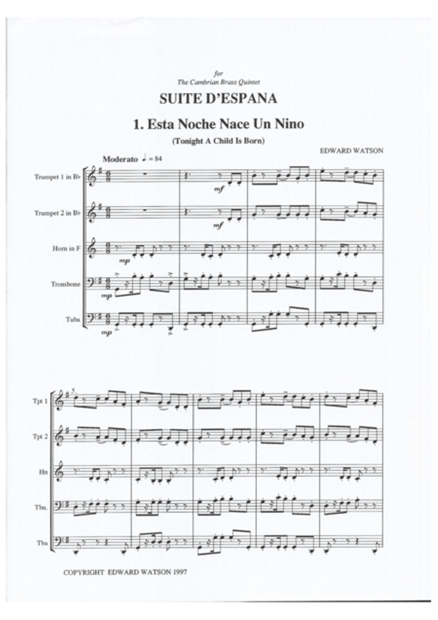 Suite D'Espana Suite D'Espana Brass Quintet scores gallery preview page 3