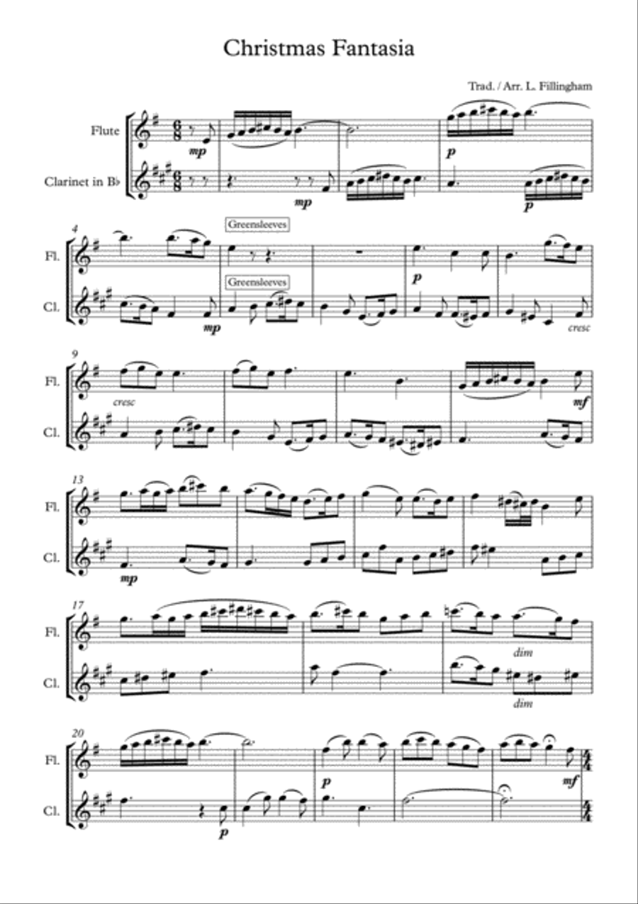 Christmas Fantasia Christmas Fantasia Woodwind Duet scores gallery preview page 2