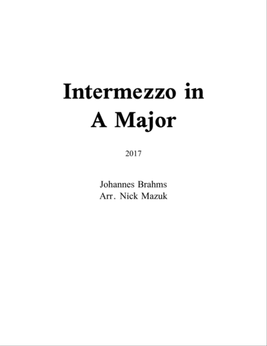 Intermezzo in A Major (Accompanied Trombone Solo) Small Ensemble scores gallery preview page 1