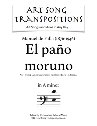 DE FALLA: El paño moruno (transposed to A minor, bass clef)