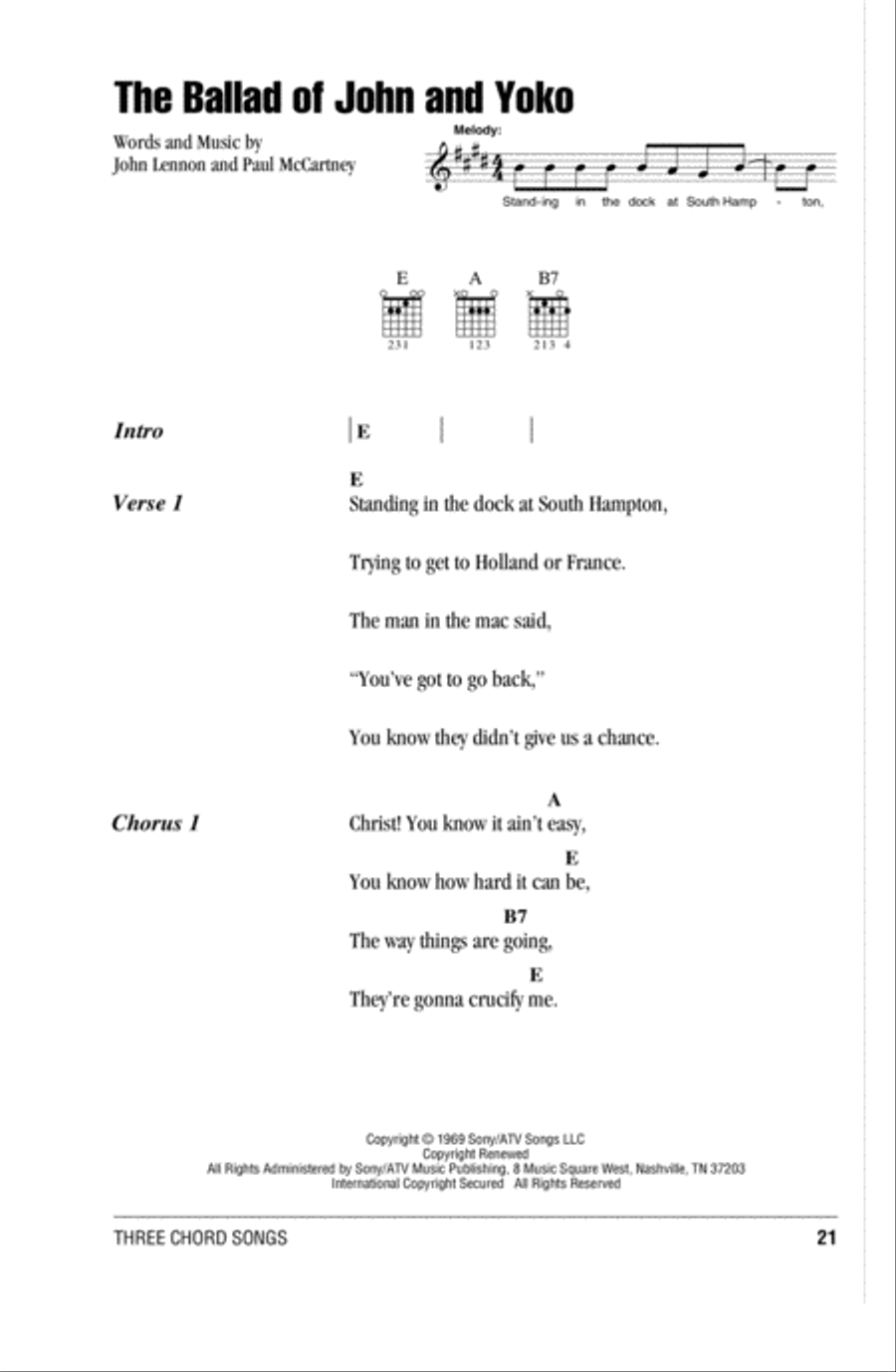 The Ballad Of John And Yoko Acoustic Guitar scores gallery preview page 1