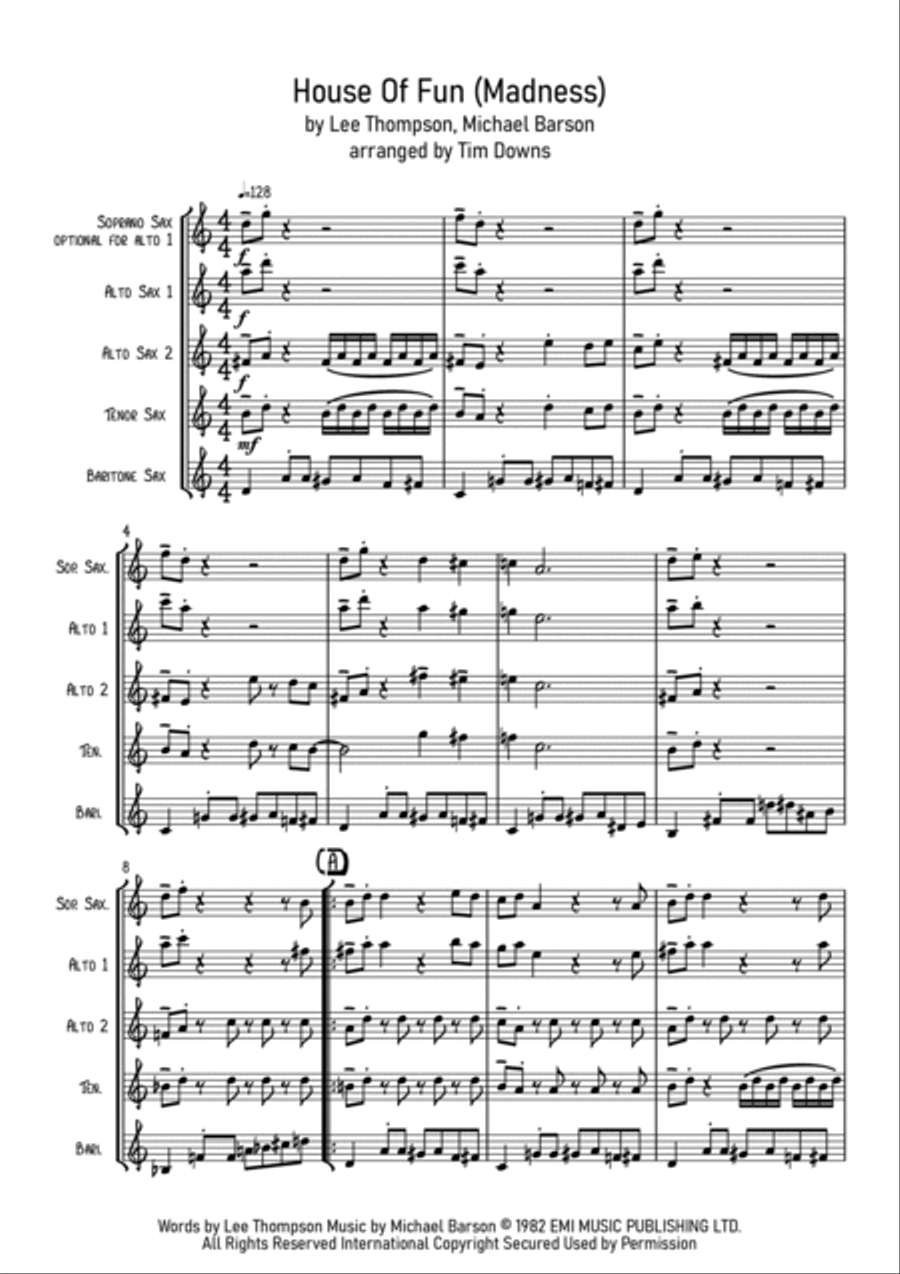 House Of Fun House Of Fun Saxophone Quartet scores gallery preview page 2