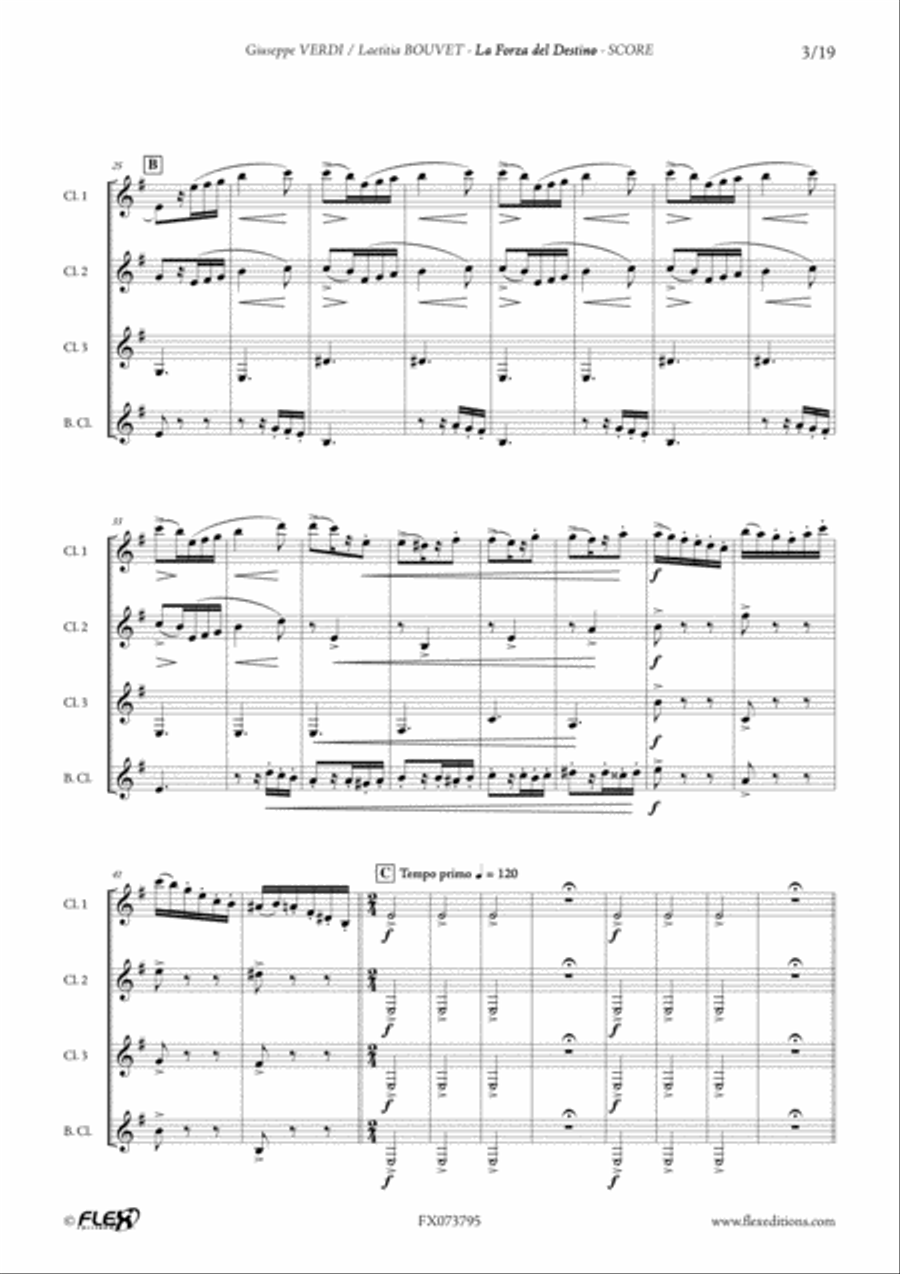 La Forza del Destino Clarinet Quartet scores gallery preview page 3