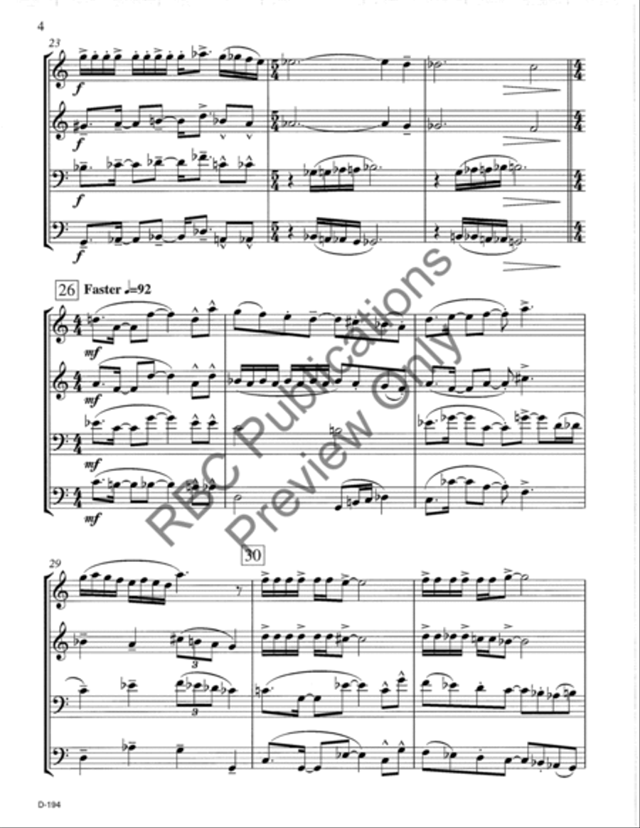 Fanfare And Fiebre Brass Quartet Brass Quartet scores gallery preview page 5