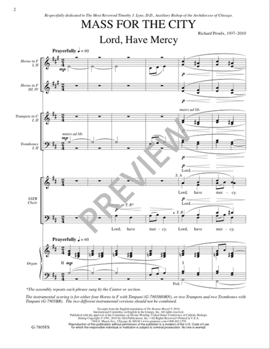 Mass for the City (Full Score) 4-Part scores gallery preview page 2