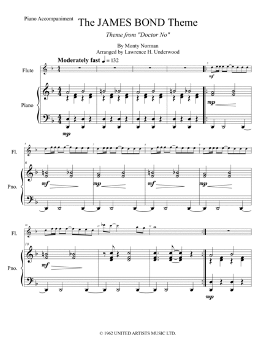 James Bond Theme Flute Solo scores gallery preview page 2