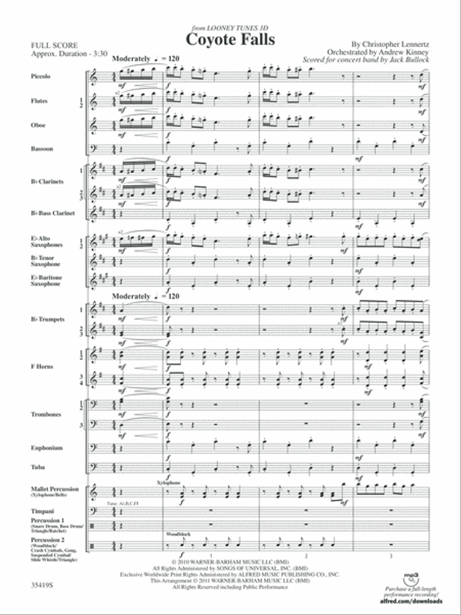 Coyote Falls (from Looney Tunes 3D): Score Concert Band scores gallery preview page 3