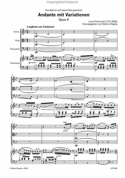 Andante mit Variationen, Op. 4