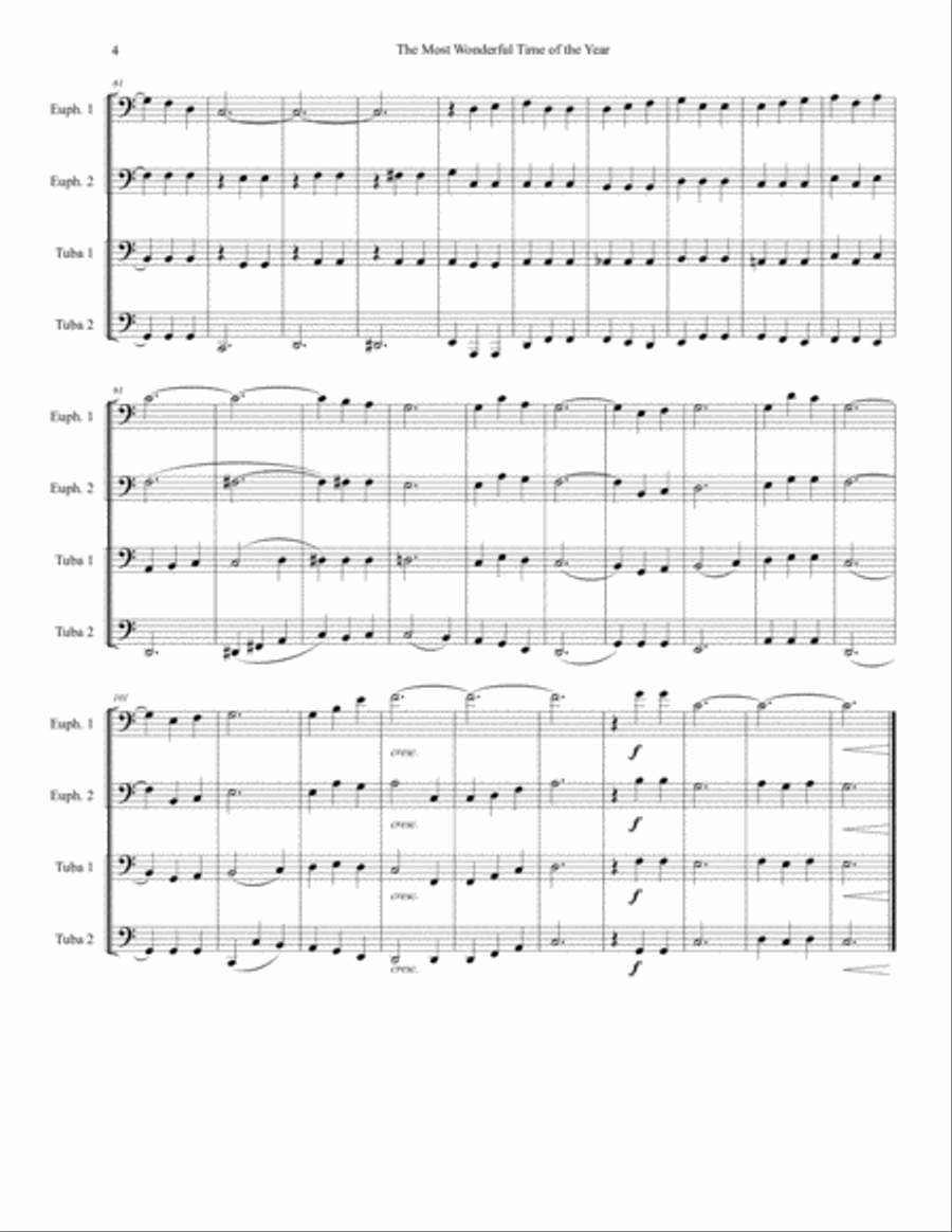 The Most Wonderful Time Of The Year Brass Ensemble scores gallery preview page 4