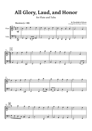 Book cover for All Glory, Laud, and Honor (for Flute and Tuba) - Easter Hymn