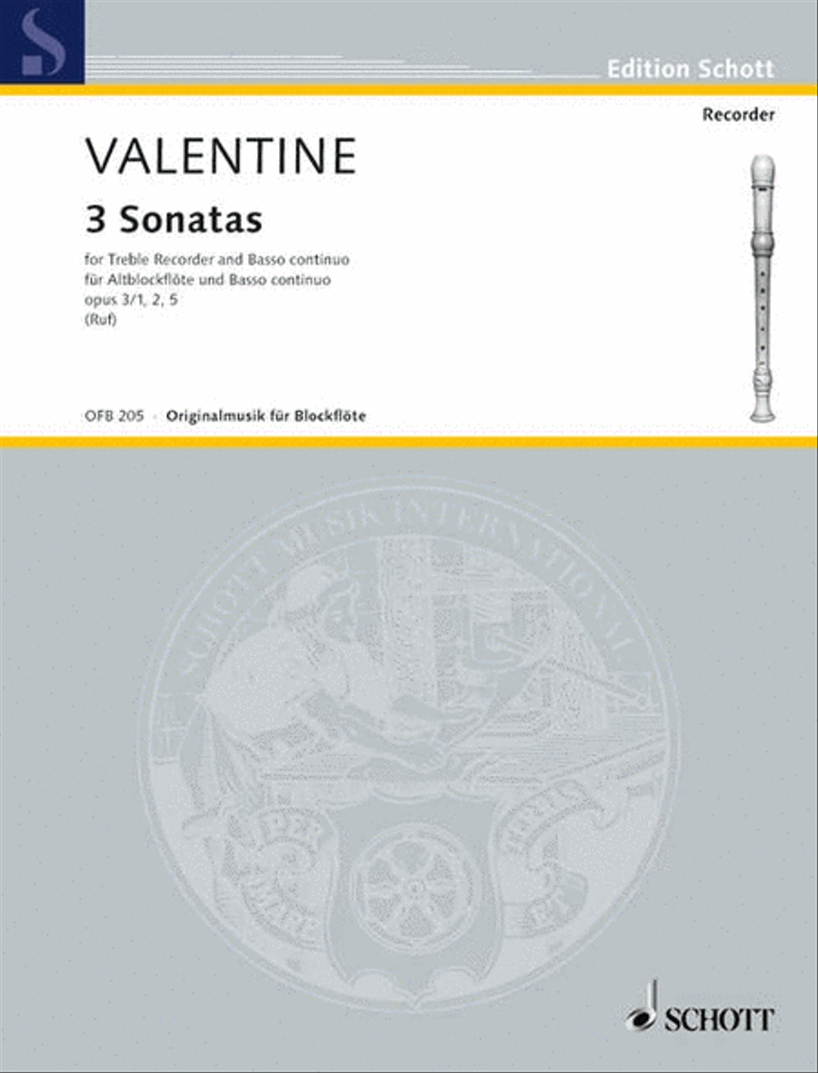 3 Sonatas Alto Recorder scores gallery preview page 1
