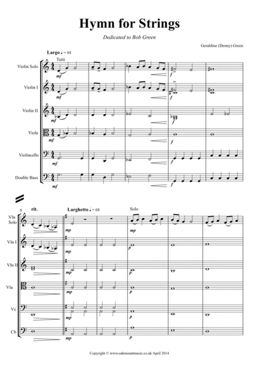 Hymn For Strings (Standard Arrangement) image number null