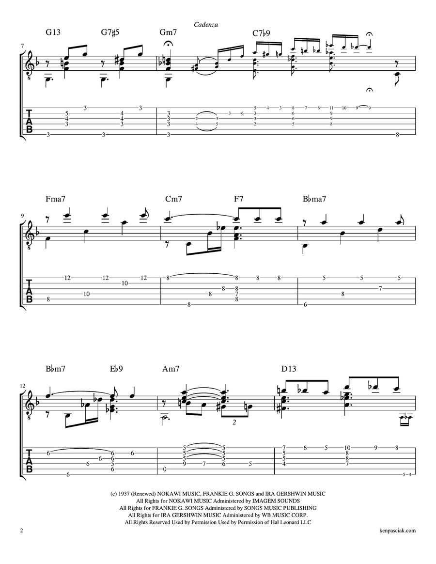 A Foggy Day (In London Town) from A DAMSEL IN DISTRESS Acoustic Guitar scores gallery preview page 2