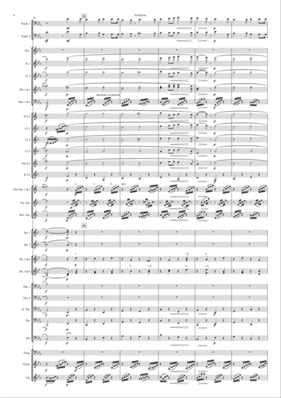 Deep Inside the Sacred Temple (Au fond du temple saint) from 'The Pearl Fishers' Concert Band scores gallery preview page 6
