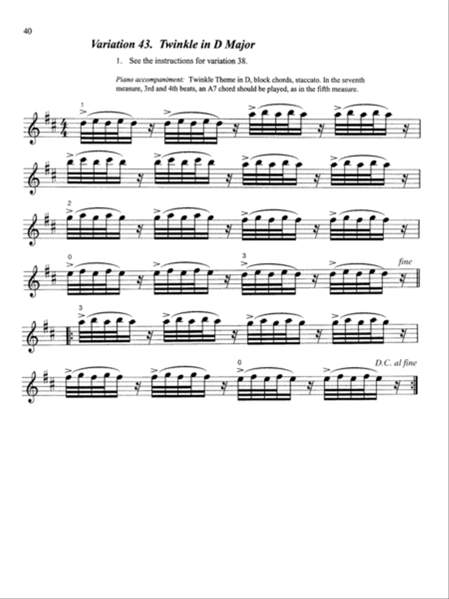 77 Variations on Suzuki Melodies by William Starr Violin Sheet
