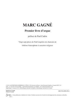 Book cover for Premier livre d'orgue