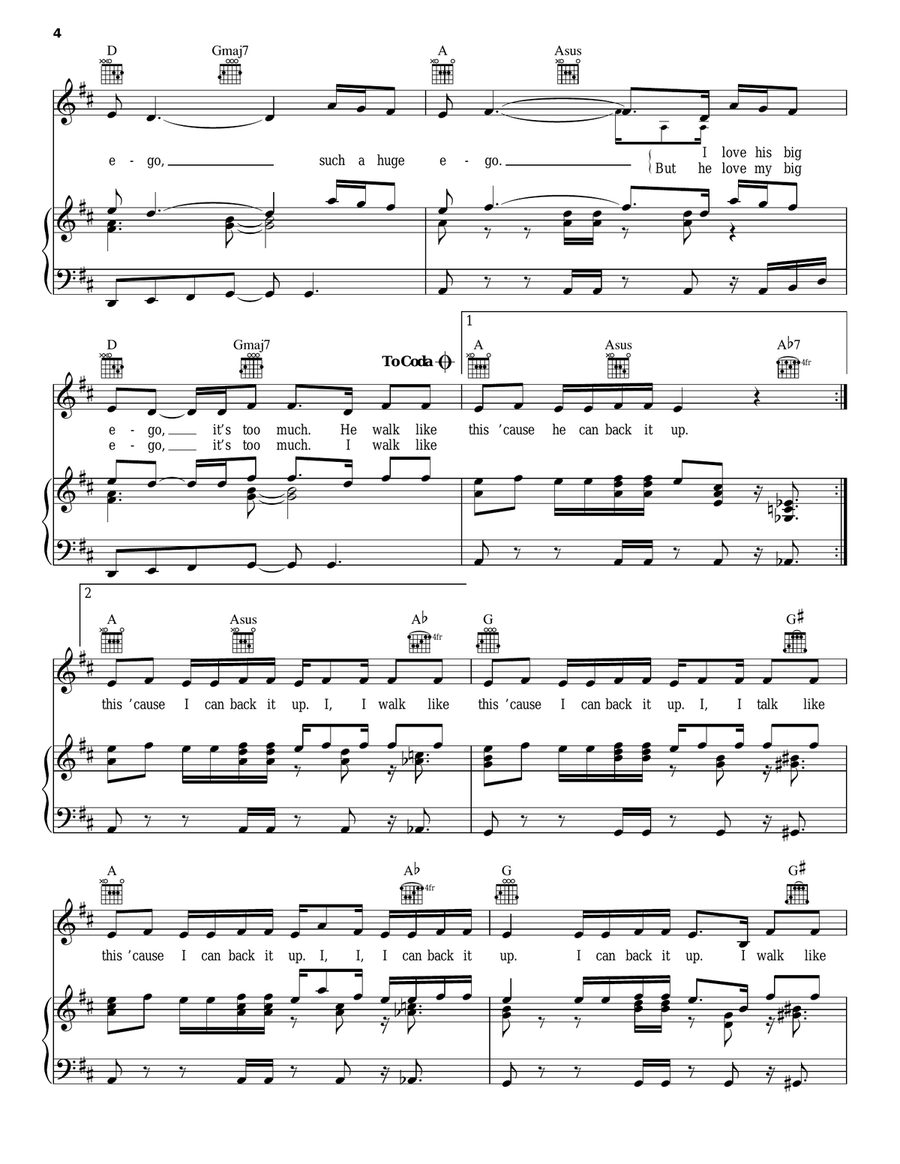 Ego Piano, Vocal, Guitar scores gallery preview page 4