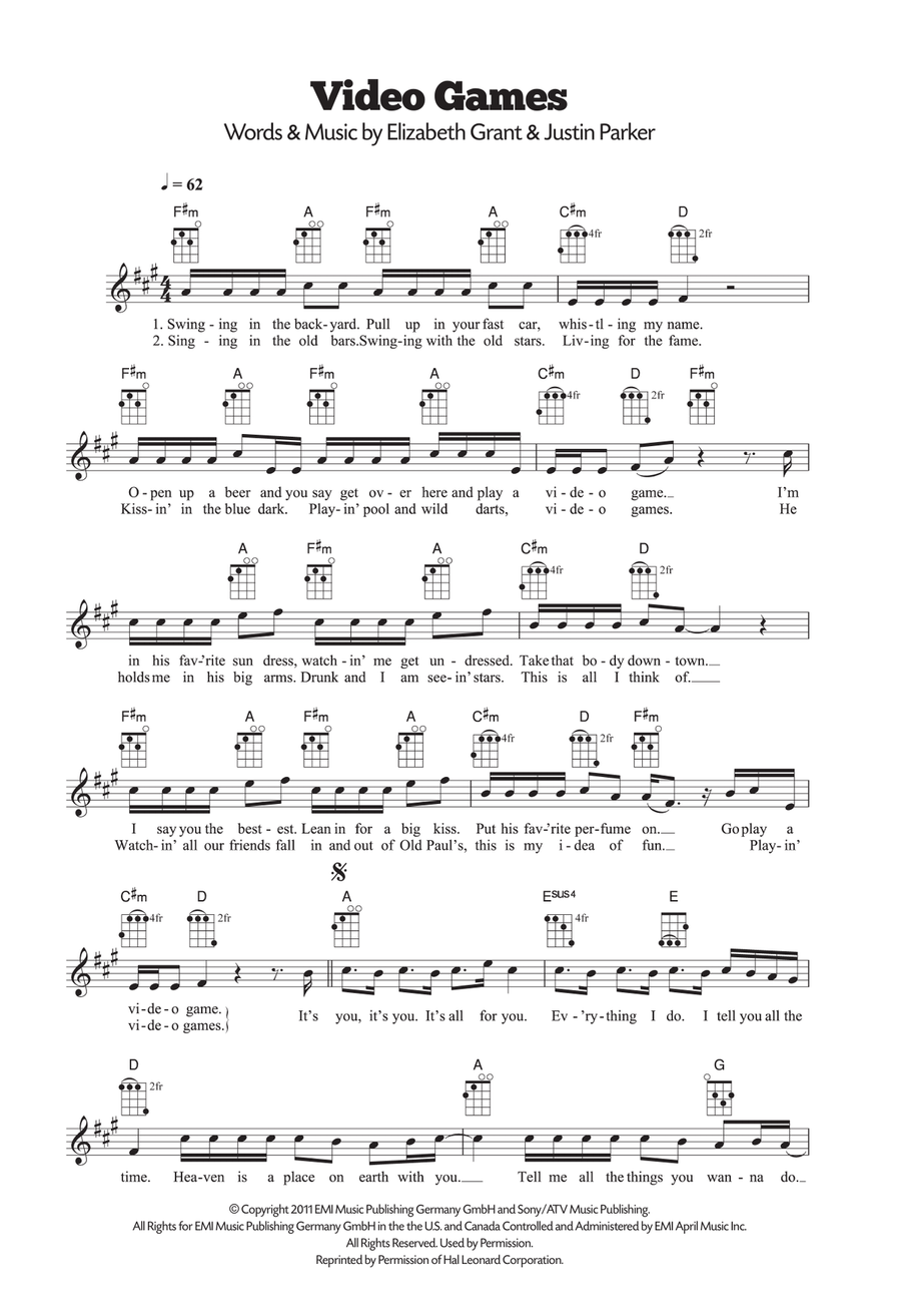 Video Games Ukulele scores gallery preview page 1
