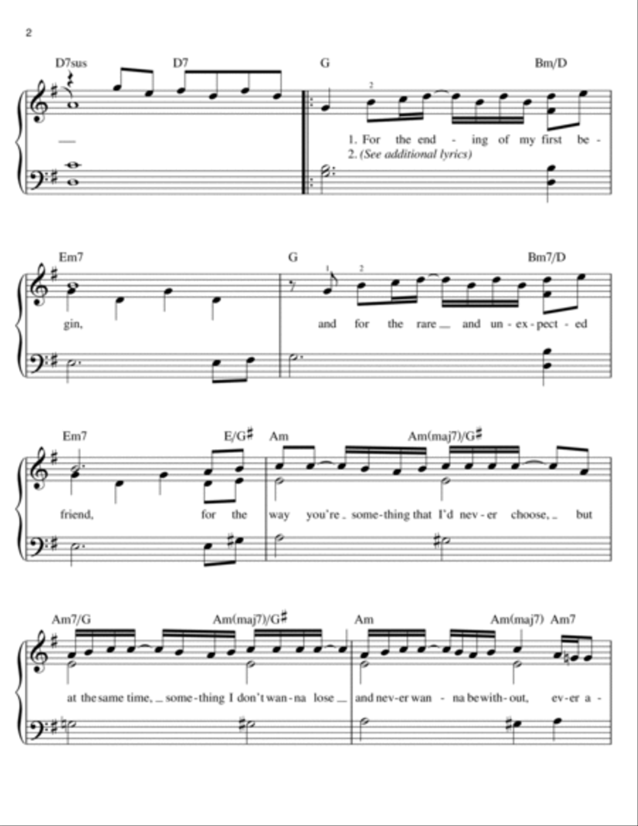 Never Knew I Needed Easy Piano scores gallery preview page 2