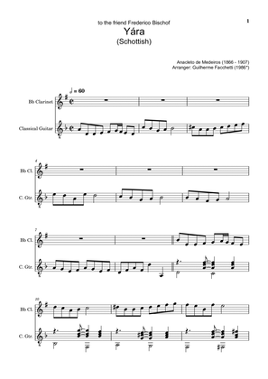 Anacleto de Medeiros - Yára. Arrangement for Bb Clarinet and Classical Guitar. Score and Parts