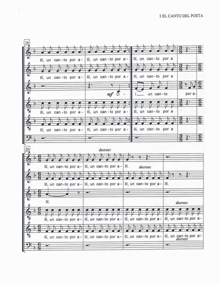El Canto del Poeta (El Príncipe Monencauhtzin) for mixed choir (SSATTB) image number null
