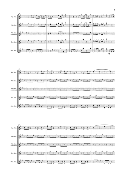 Five-note Disco! (Saxophone Quartet / Quintet) - Score image number null