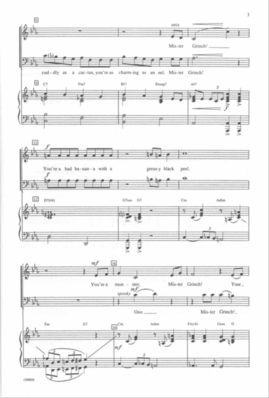 You're a Mean One, Mr. Grinch 3-Part scores gallery preview page 3