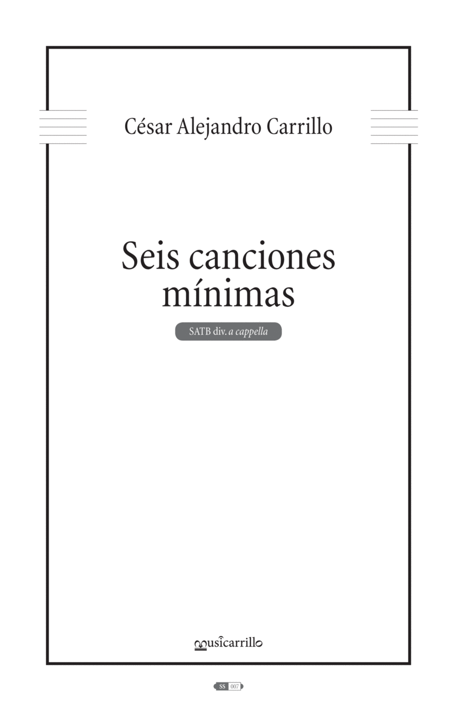Seis canciones minimas Seis canciones minimas Divisi scores gallery preview page 1