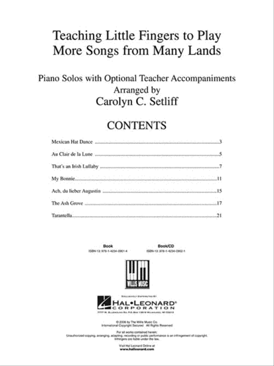 Teaching Little Fingers to Play More Songs from Many Lands Piano Method scores gallery preview page 2