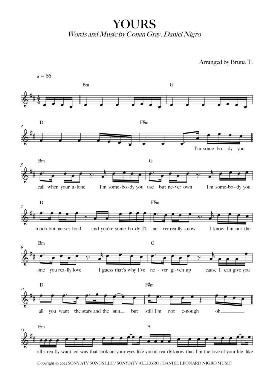 Yours Piano scores gallery preview page 1