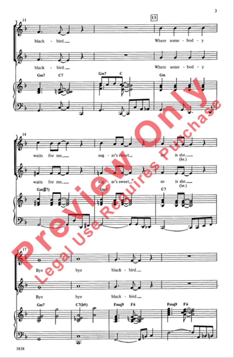 Bye Bye Blackbird 2-Part scores gallery preview page 3