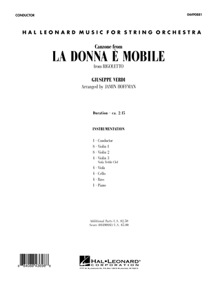 Book cover for La Donna e Mobile (from Rigoletto) - Full Score