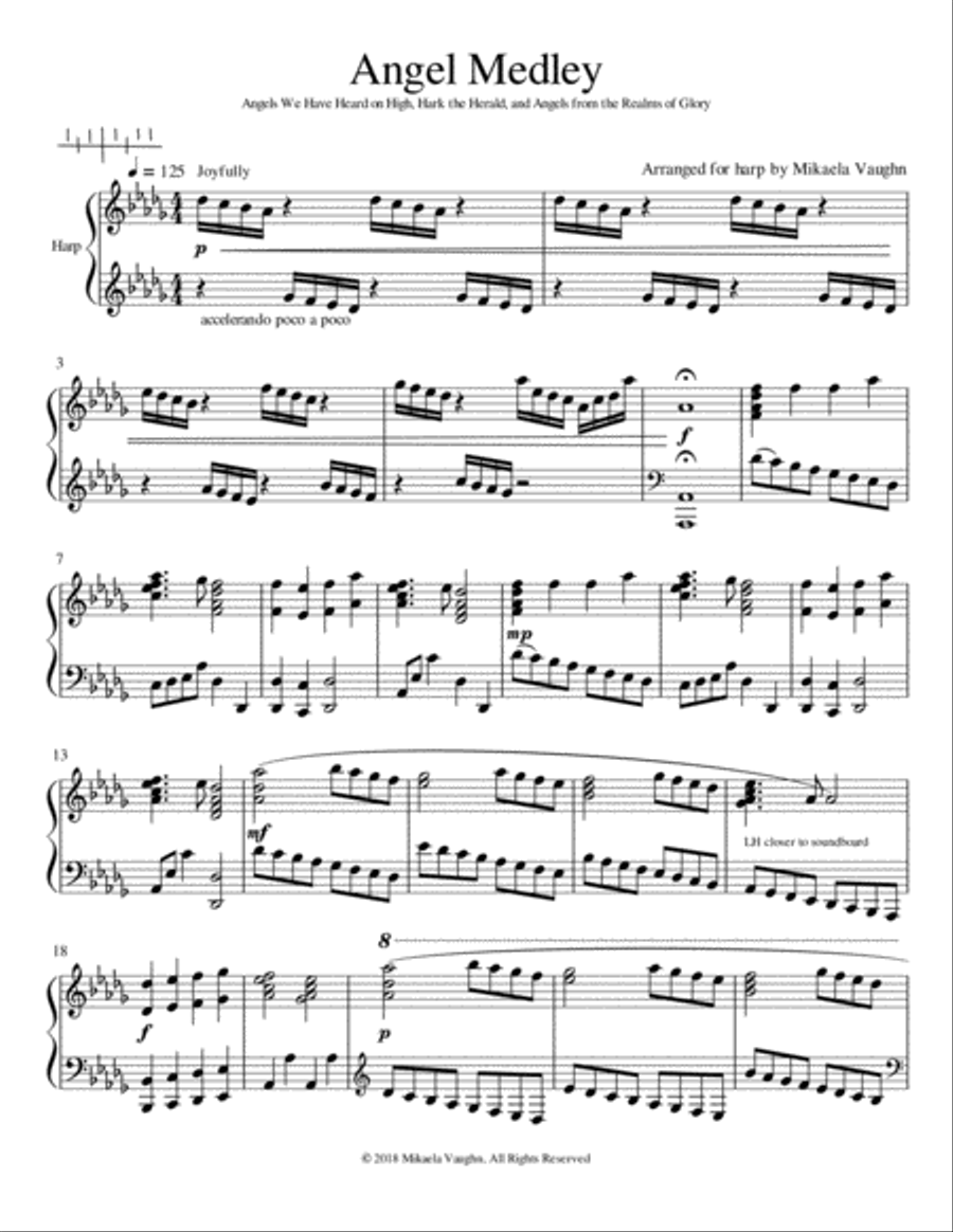 Angel Medley Harp scores gallery preview page 1